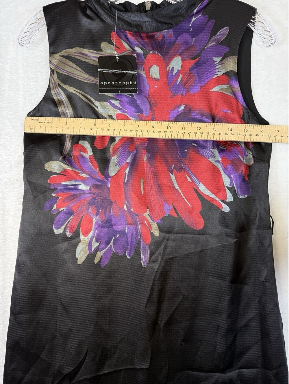 Apostrophe Dress 2 Black Satin Shift High Neck Sleeveless New NWT - Picture 5 of 8